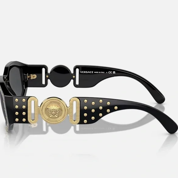 Versace Medusa Biggie Studded Sunglasses - Picture 13 of 15